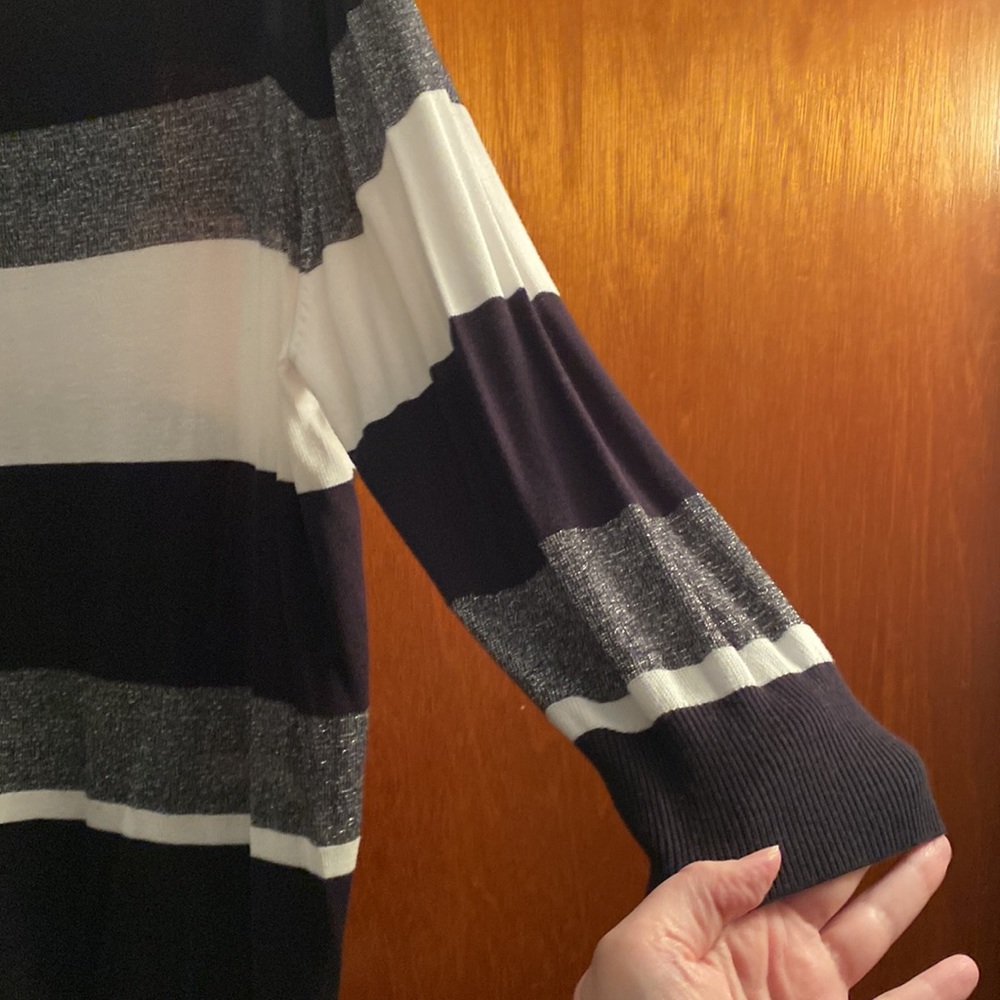 Simply Emma striped tunic sweater, 3X - Picture 3 of 8